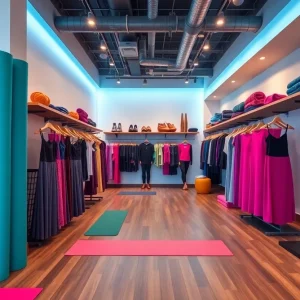 Interior view of ALO Yoga store in Hudson’s Detroit