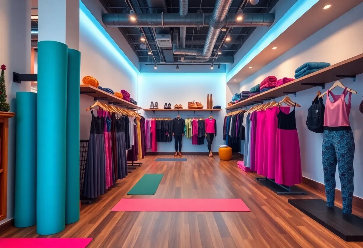 Interior view of ALO Yoga store in Hudson’s Detroit