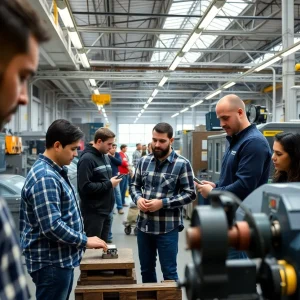 Participants engaging in training at Apple Manufacturing Academy in Detroit