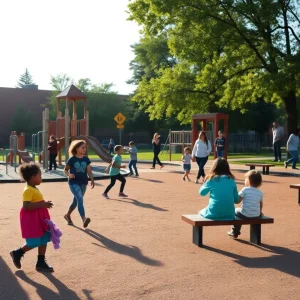 Butzel Playground with children playing