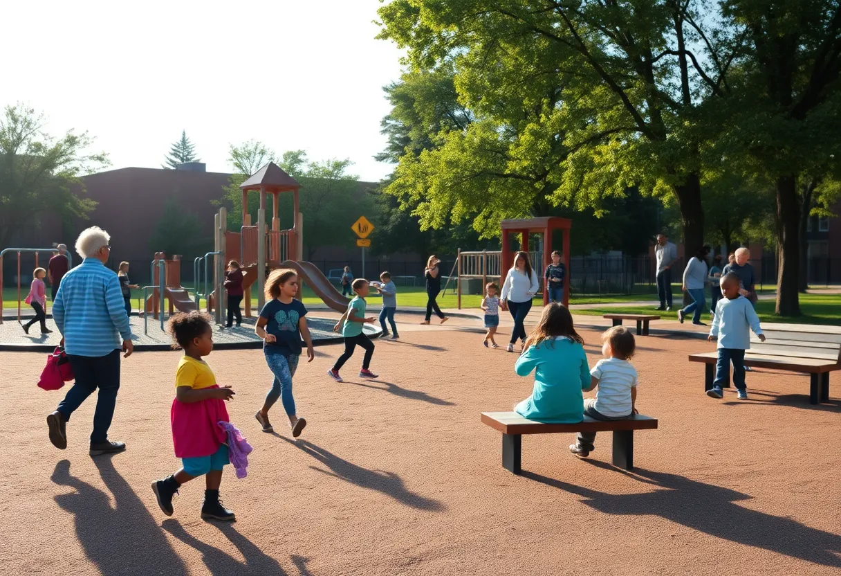 Butzel Playground with children playing