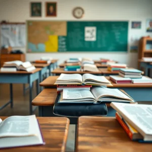 Classroom highlighting the debate over secular vs religious education