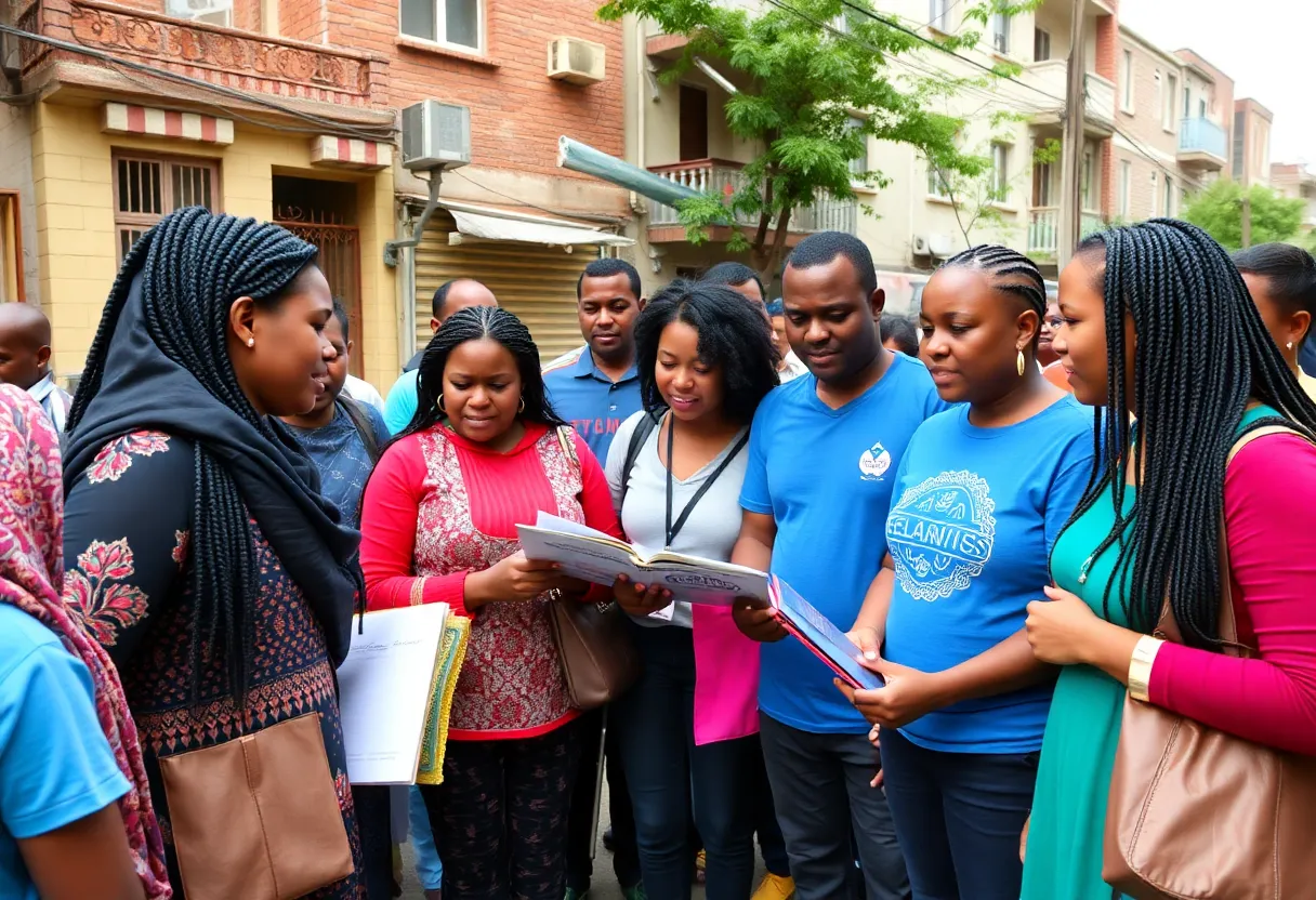Community members participating in development initiatives in Detroit