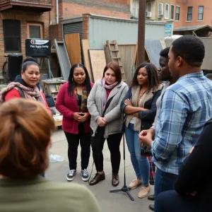 Residents participating in a community meeting about neighborhood vitality in Detroit.
