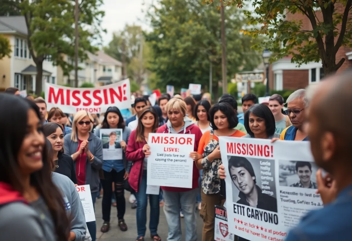 Community members searching for a missing person in Detroit