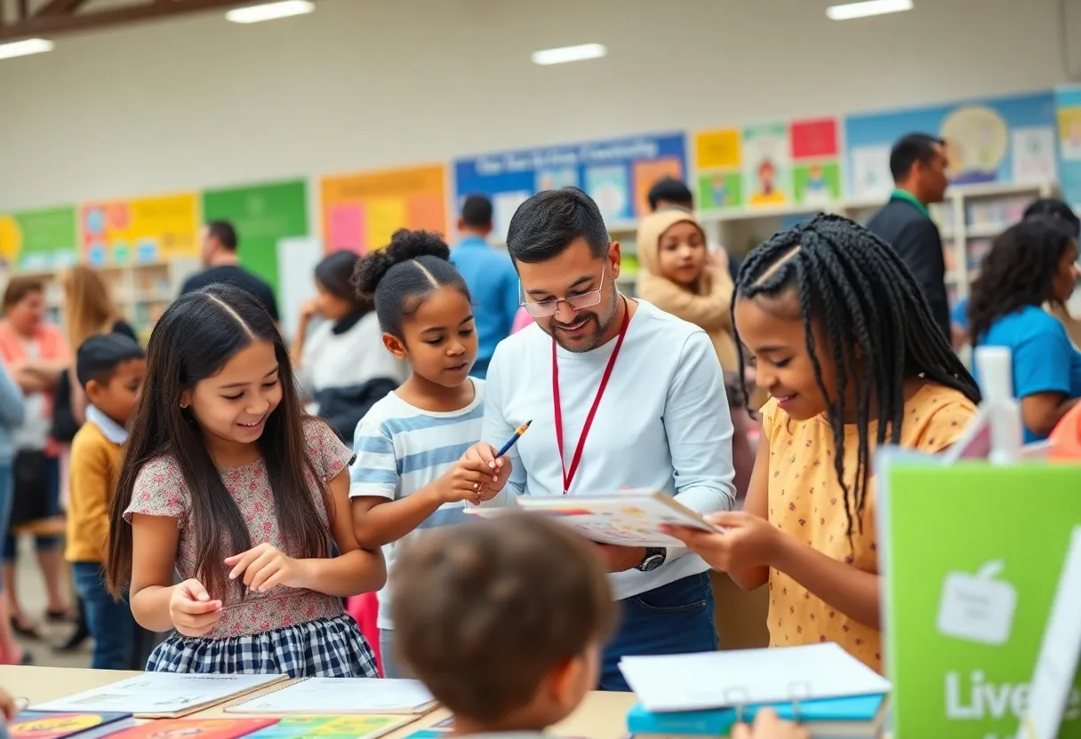 Families participating in community support event for Head Start program
