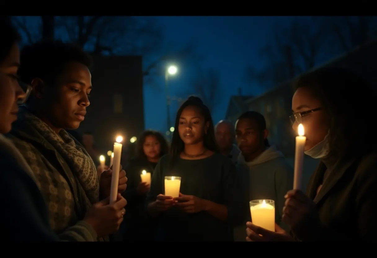 Community members gathered at a vigil honoring Rylee Love in Detroit