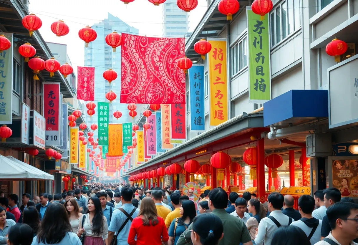 Festival celebration in Detroit's Chinatown with various cultural performances.