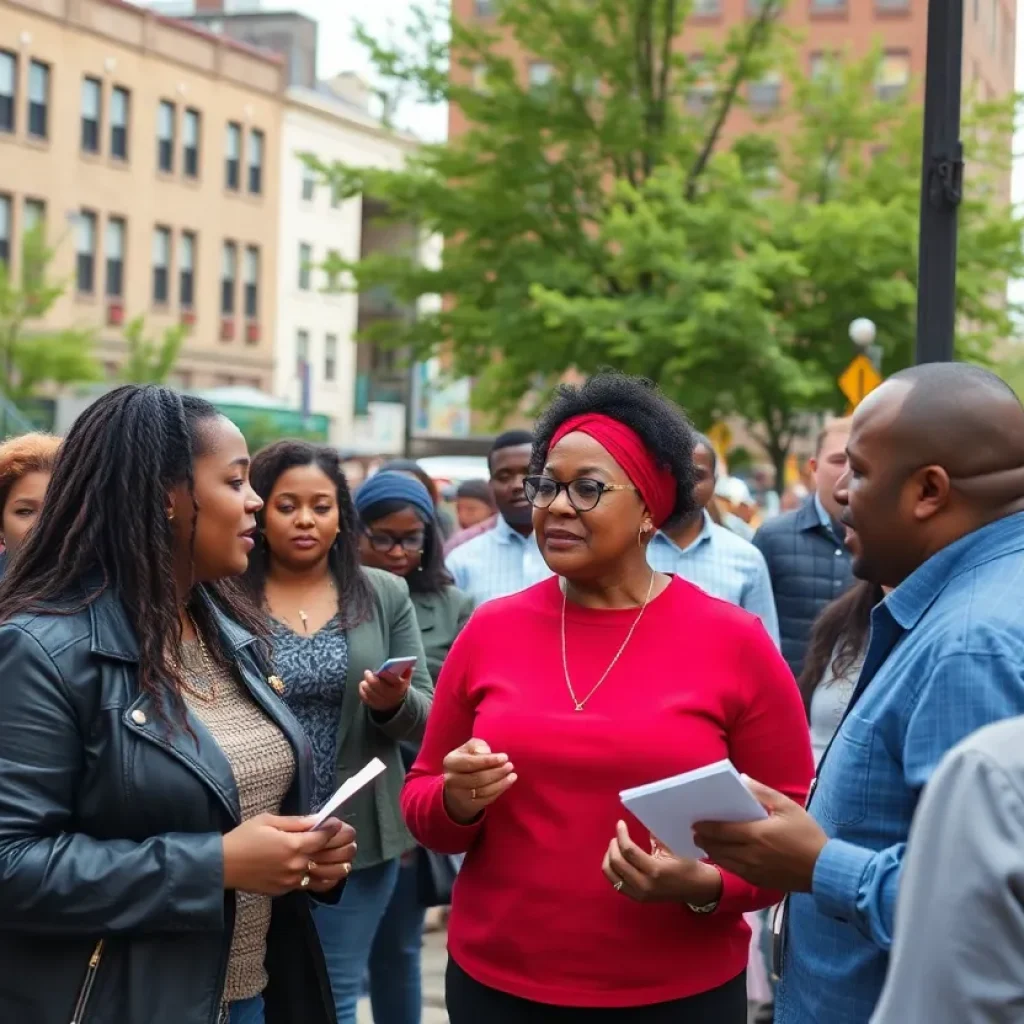 Community members engaging with candidates in Detroit