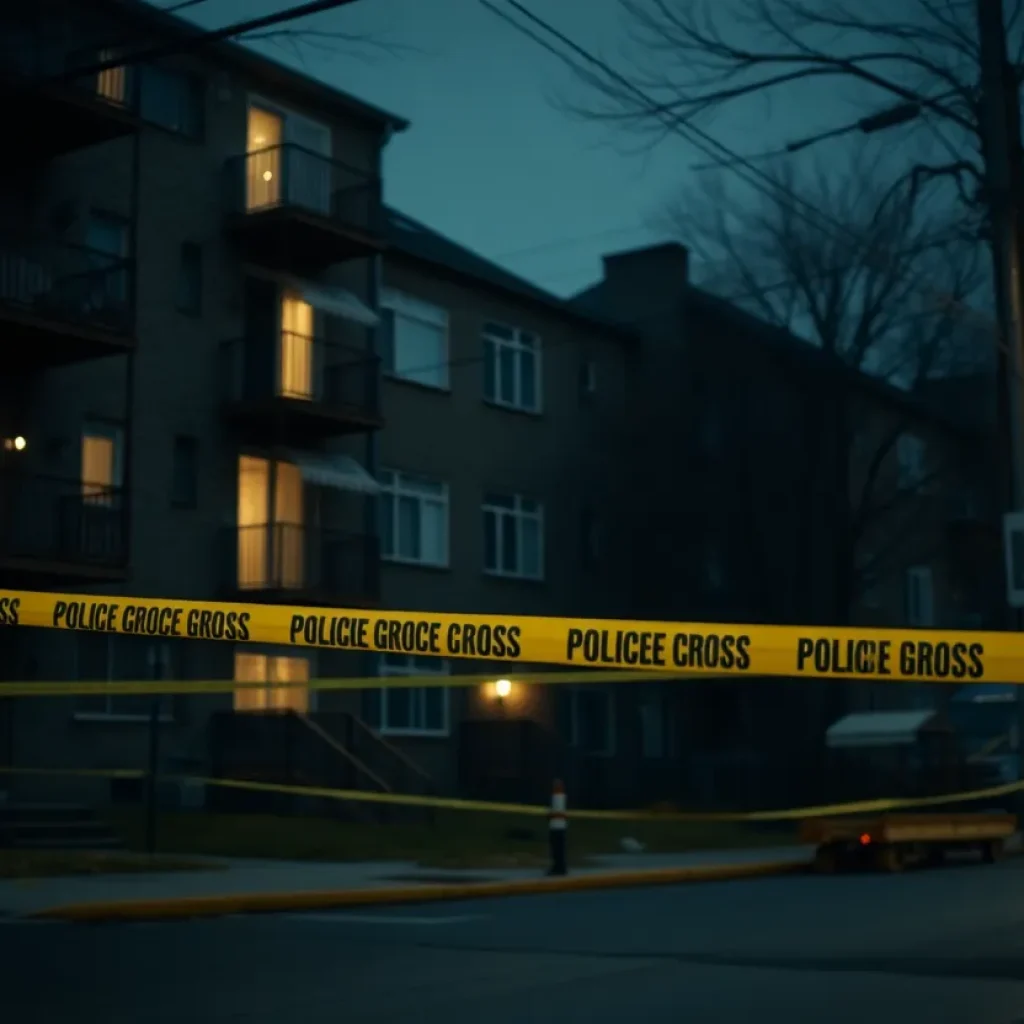Somber urban scene in Detroit related to gun violence