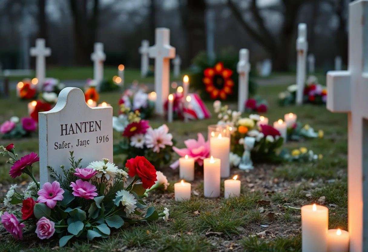 Cemetery memorial for a tragic youth homicide