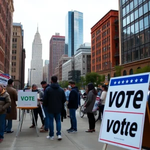 Voters in Detroit during the mayoral election primary