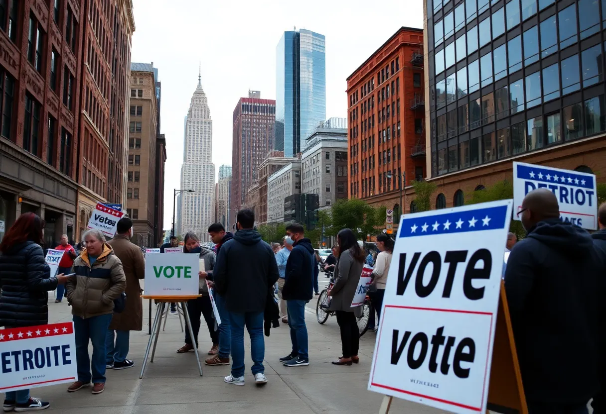 Voters in Detroit during the mayoral election primary