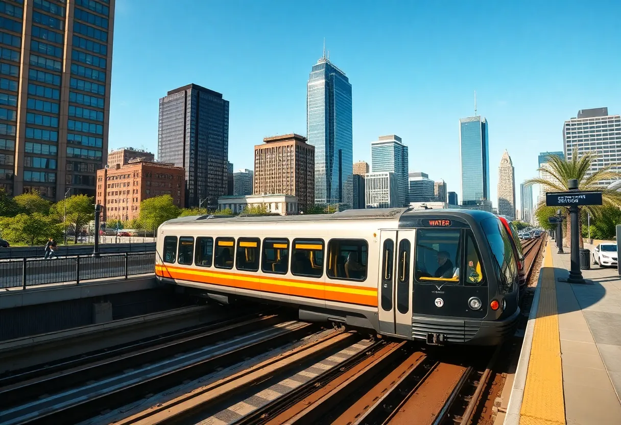 The Detroit People Mover at Water Square Station