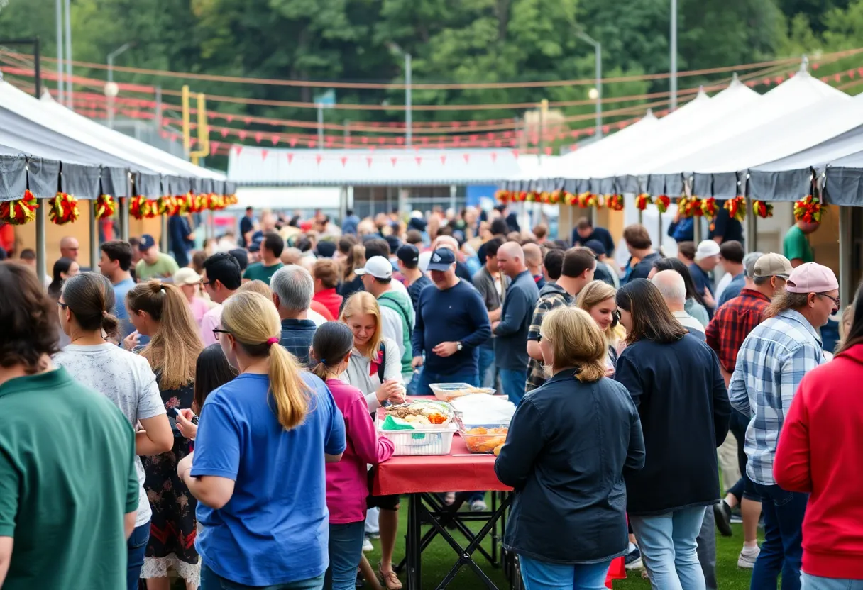 Crowd at a Detroit tailgate event