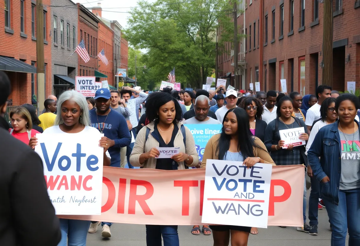 Residents participating in a community event to promote voter engagement in Detroit.