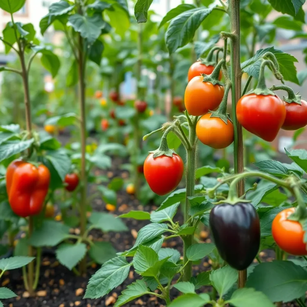 Urban farm with diverse crops in Detroit