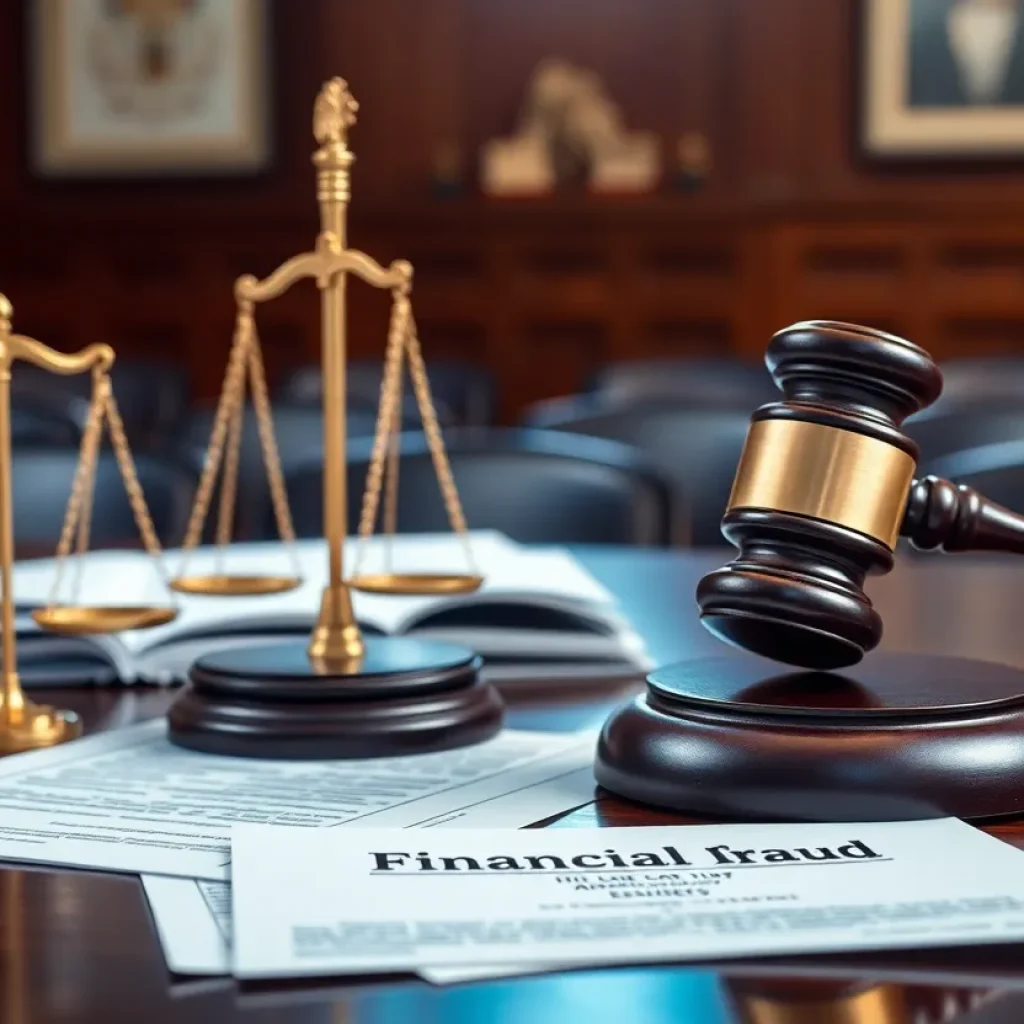 Courtroom scene symbolizing justice for investment fraud cases.