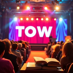 Book tour event featuring inspirational lights and audience engagement