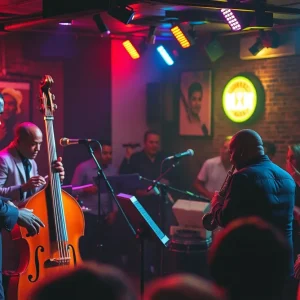 Musicians performing at a jazz club in Detroit