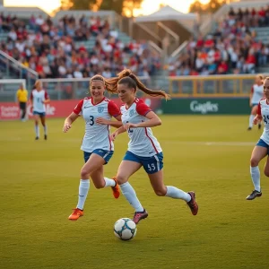 Kentucky women's soccer team playing during a match