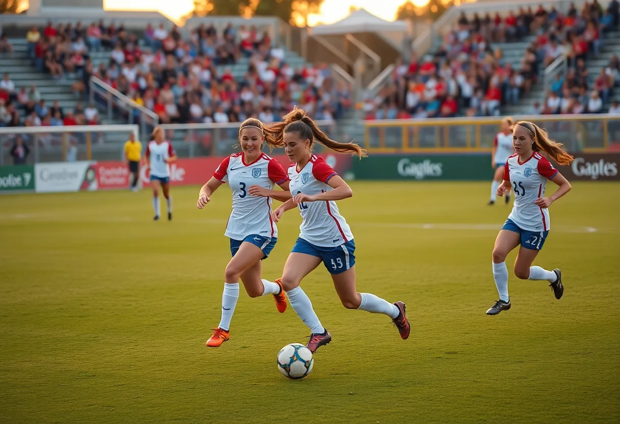 Kentucky women's soccer team playing during a match