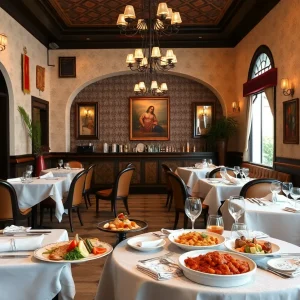 Interior view of Phoenicia restaurant featuring Lebanese cuisine.