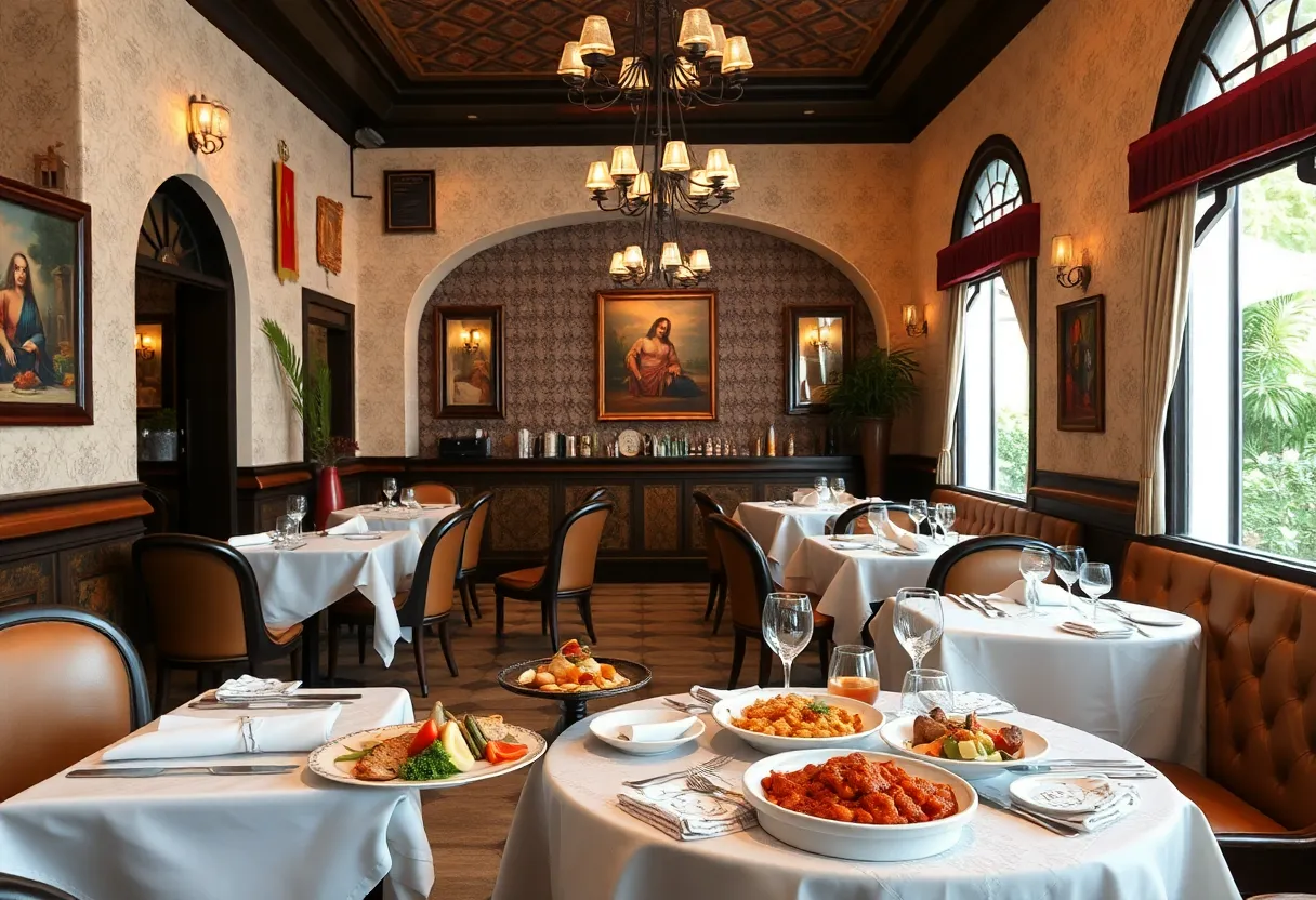Interior view of Phoenicia restaurant featuring Lebanese cuisine.