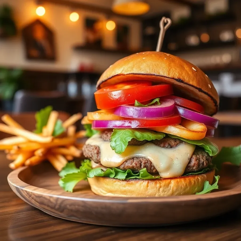 Gourmet burger from Redcoat Tavern