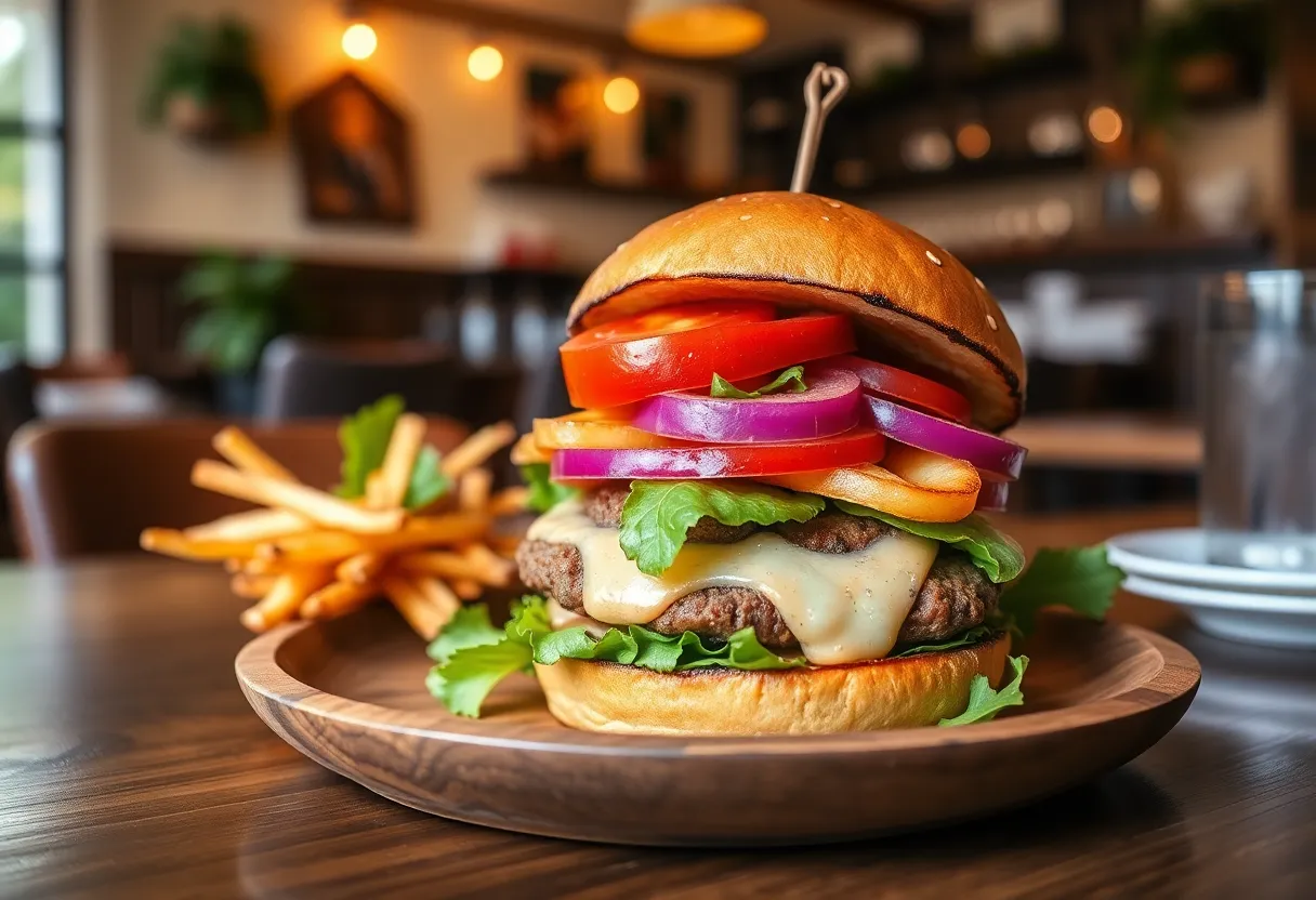 Gourmet burger from Redcoat Tavern