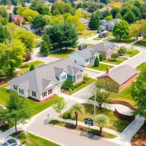 Family-friendly neighborhood in Southwest Michigan with homes and parks