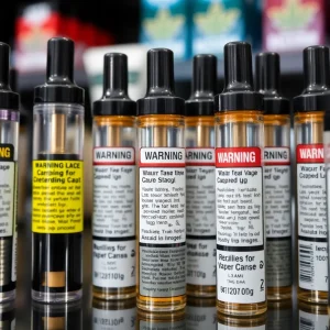 Recall notification on vape cartridges in a dispensary
