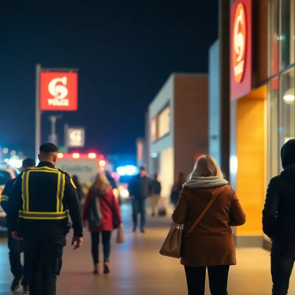 Emergency response at Walmart following a knife attack.