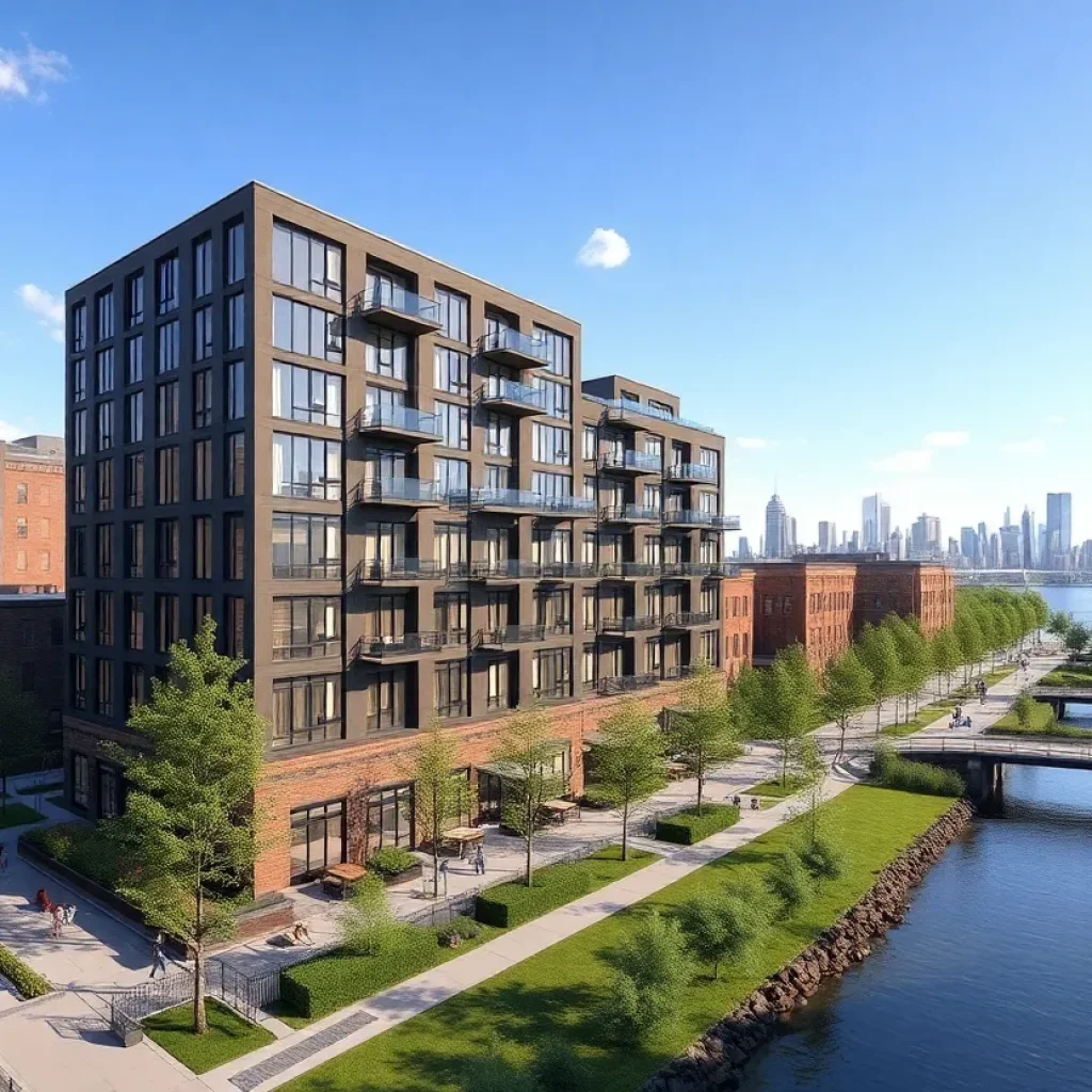 Artist's impression of Wayne Lofts redevelopment in Detroit