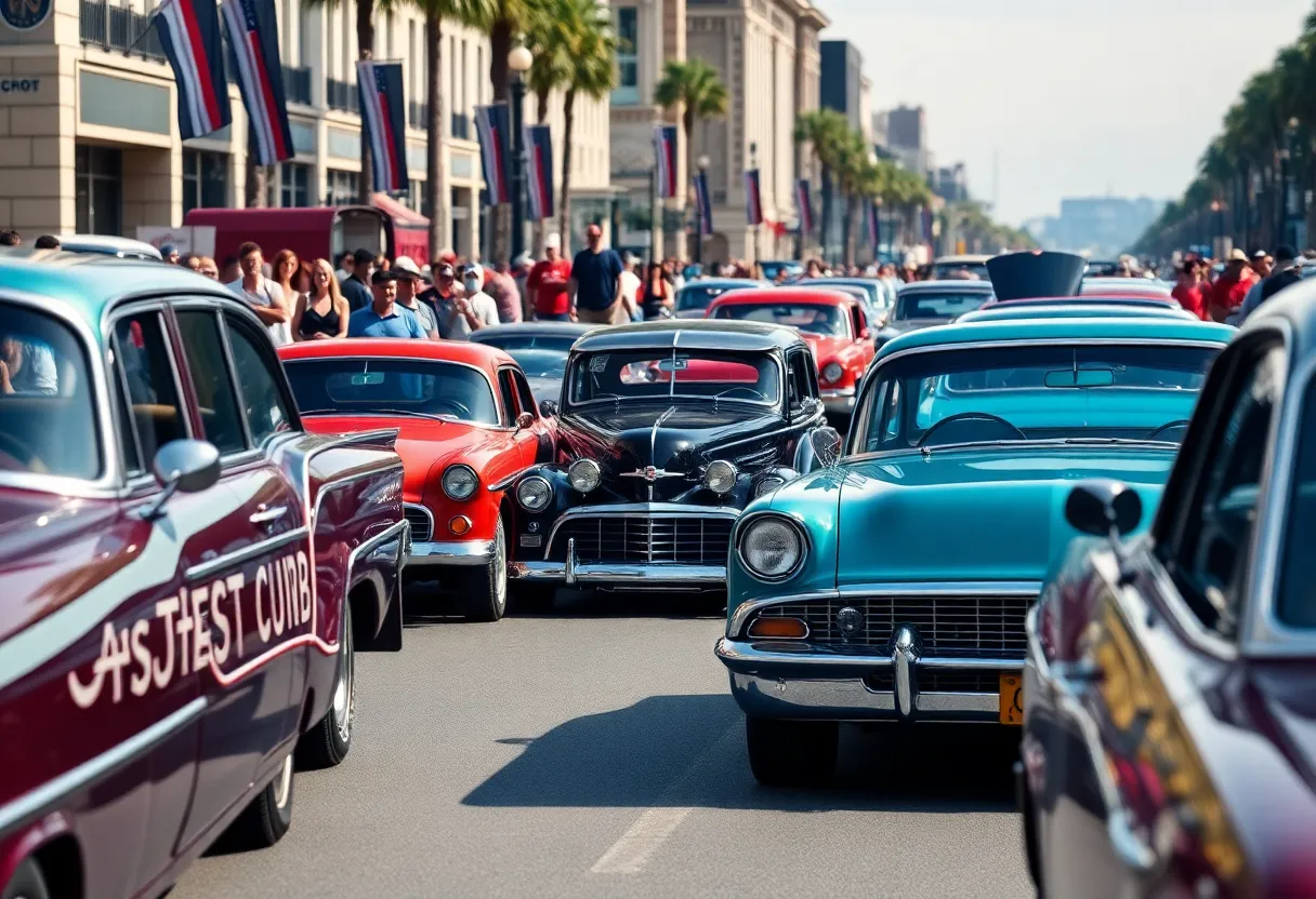 Classic and custom cars at Woodward Dream Cruise