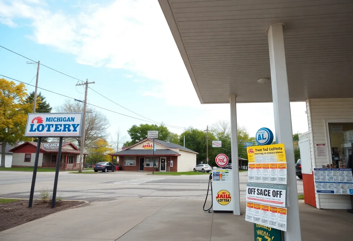 Gas station in Blanchard, MI where lottery tickets are sold