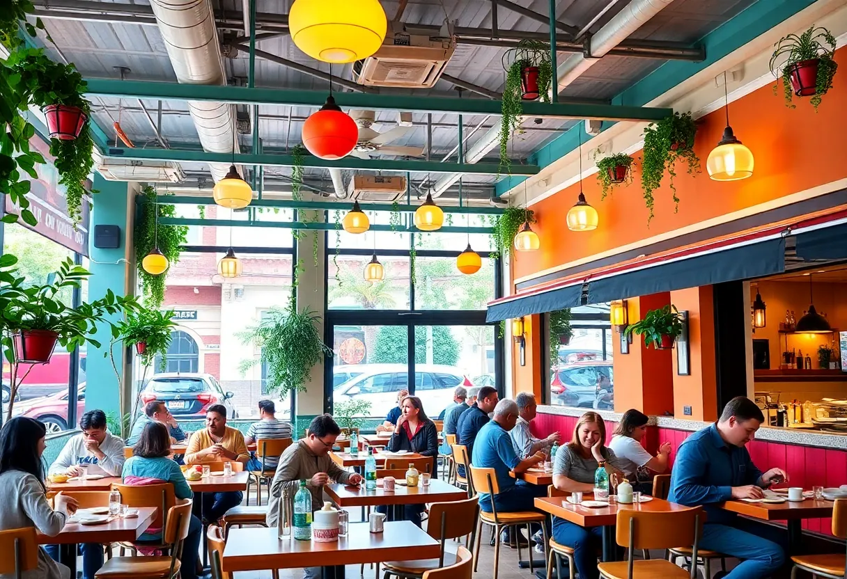 Inside view of CAVA restaurant in Detroit