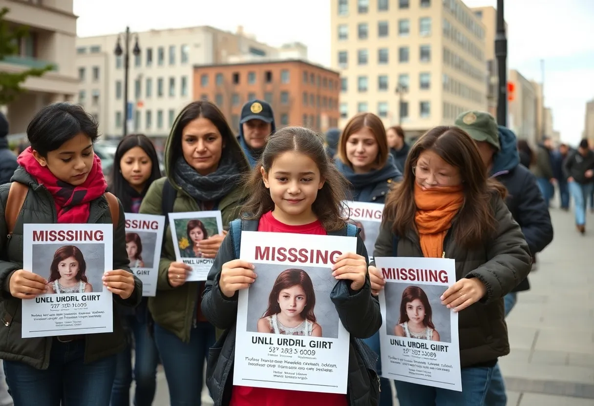 Volunteers searching for a missing girl in Detroit