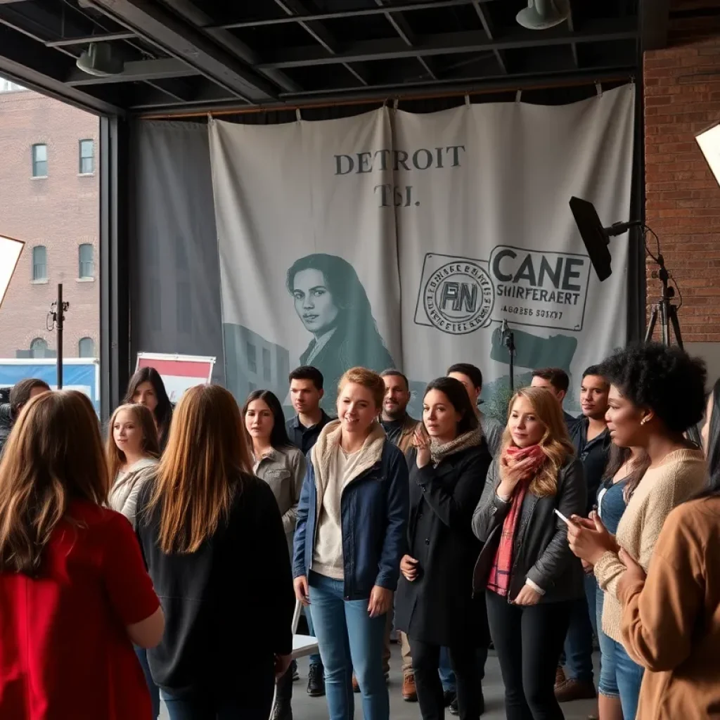 Aspiring actors auditioning for roles at a casting call in Detroit