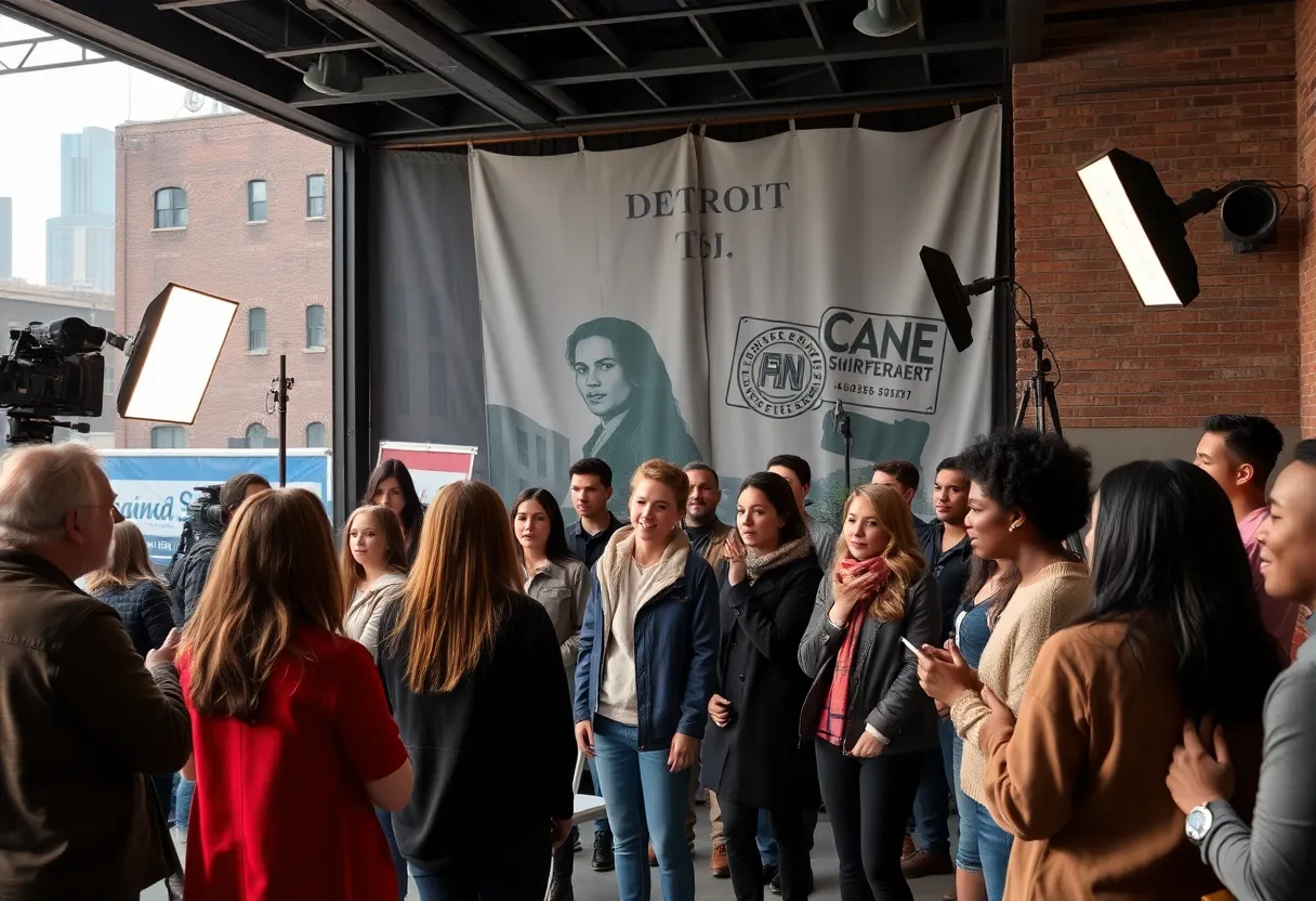 Aspiring actors auditioning for roles at a casting call in Detroit