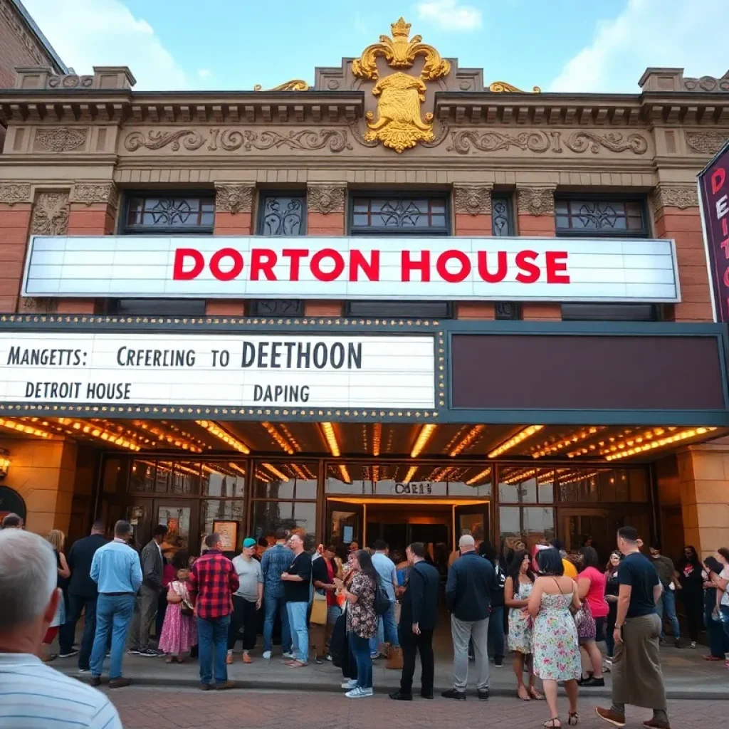 Audience outside the Detroit Opera House for a special taping of Jimmy Fallon's Tonight Show.