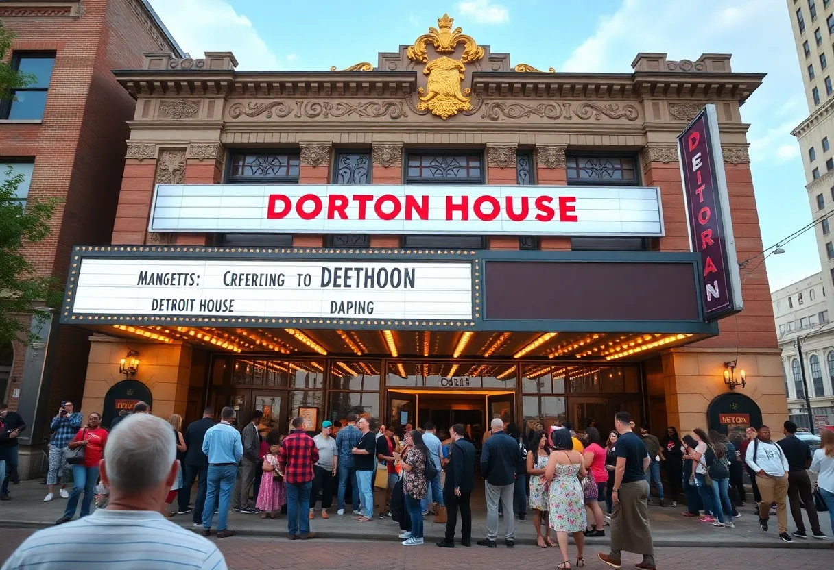 Audience outside the Detroit Opera House for a special taping of Jimmy Fallon's Tonight Show.