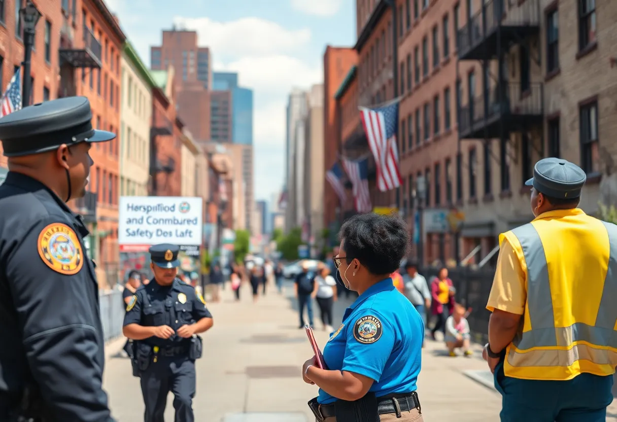 Community members engaging with local police during a public safety event in Detroit.