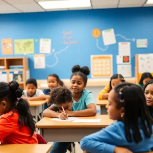 Students in a Detroit classroom engaged in learning