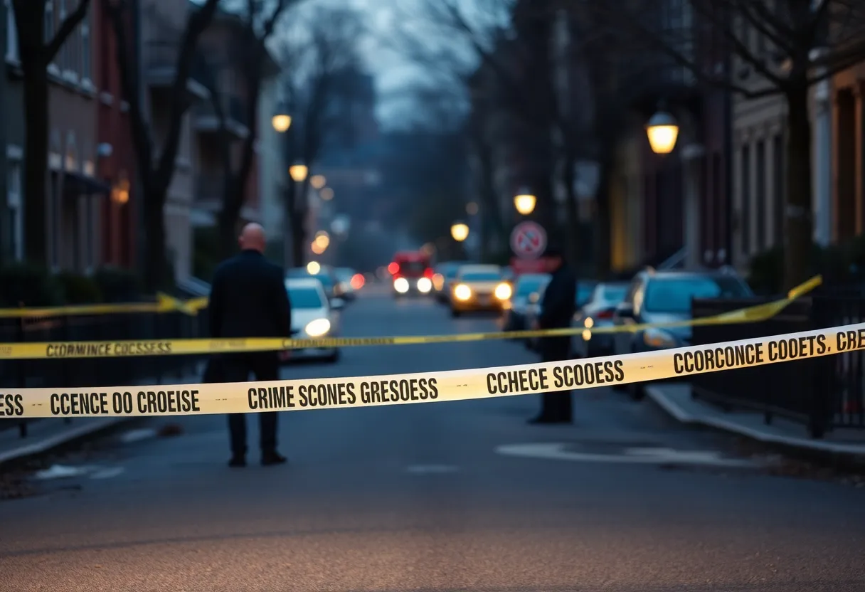 Police investigation at a shooting scene in Detroit