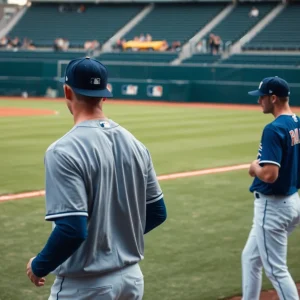 Relief pitcher warming up in the bullpen before a game