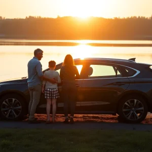 A scenic landscape symbolizing family and automotive innovation