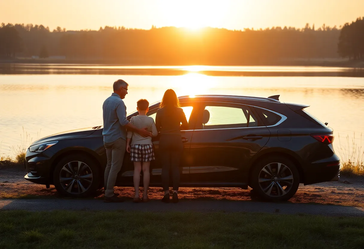 A scenic landscape symbolizing family and automotive innovation