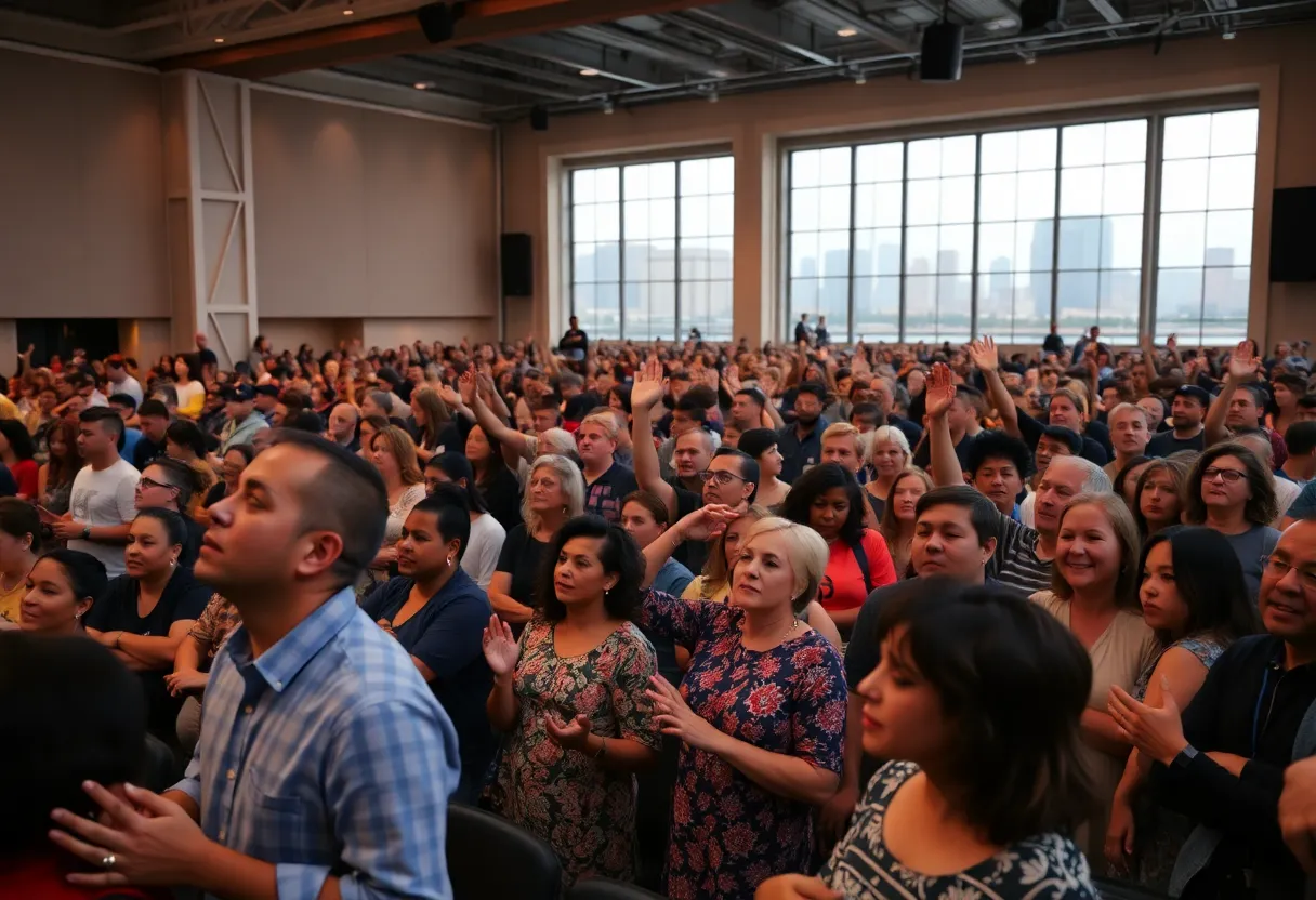 Community gathering at the Eucharistic Revival in Detroit