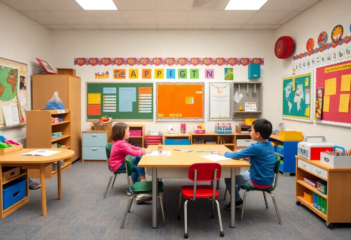 Classroom for exceptional student education with adaptive learning tools